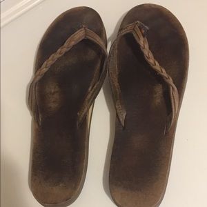 Rainbow Leather Flip Flop